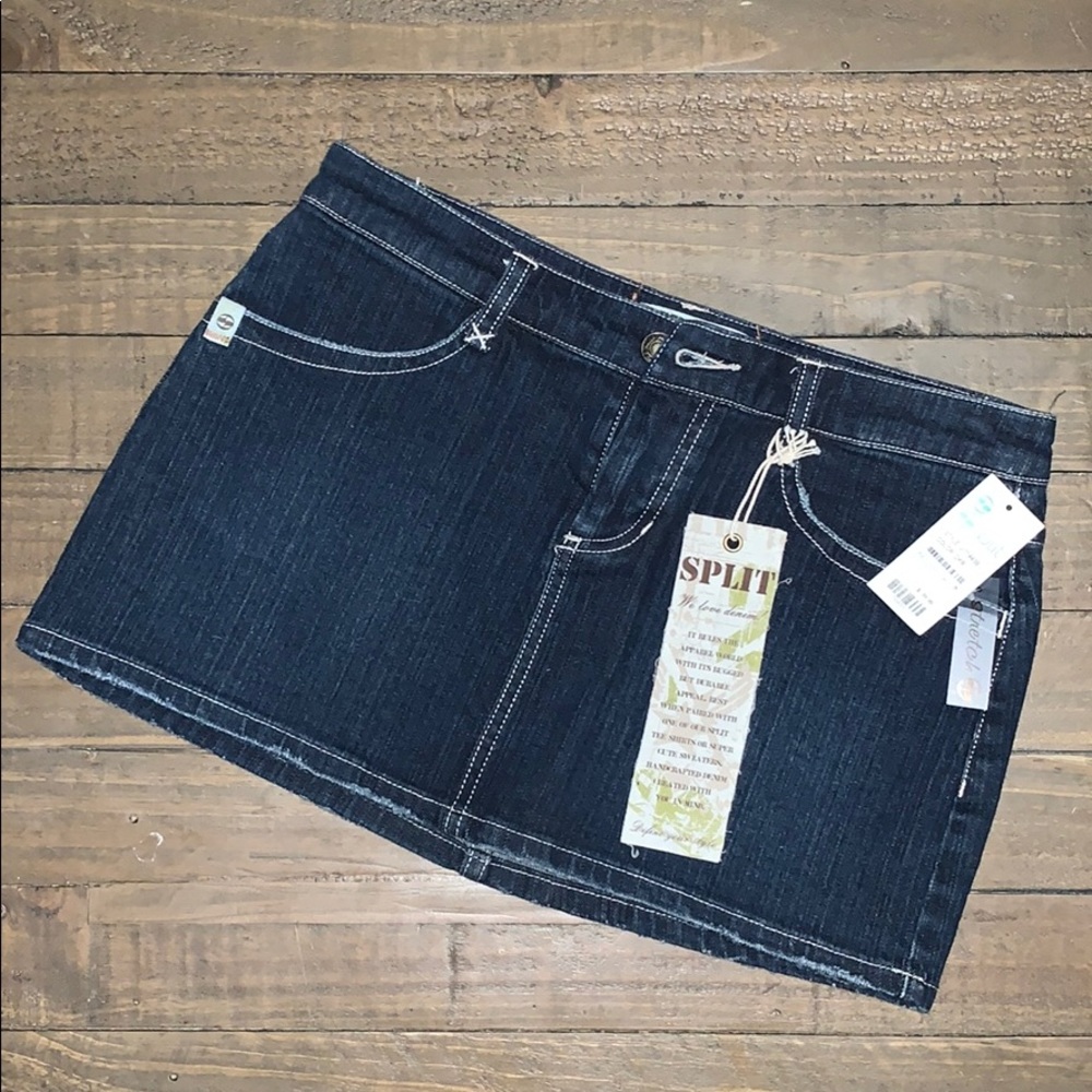 Split jean skirt